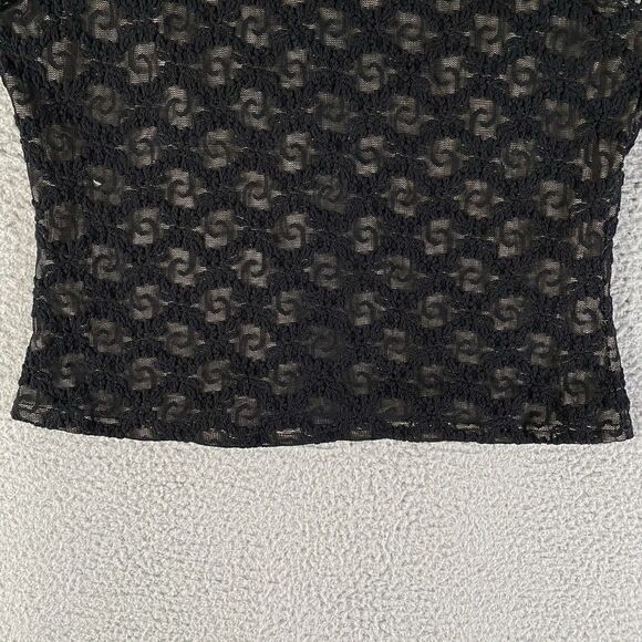 Vintage CDW Top Womens Large Black Hook & Eye Lace Babydoll Y2K Whimsigoth Fairy - Picture 8 of 10